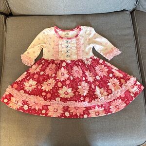 Wild Flower Pink & White Poinsettia Size 18month Dress or Tunic